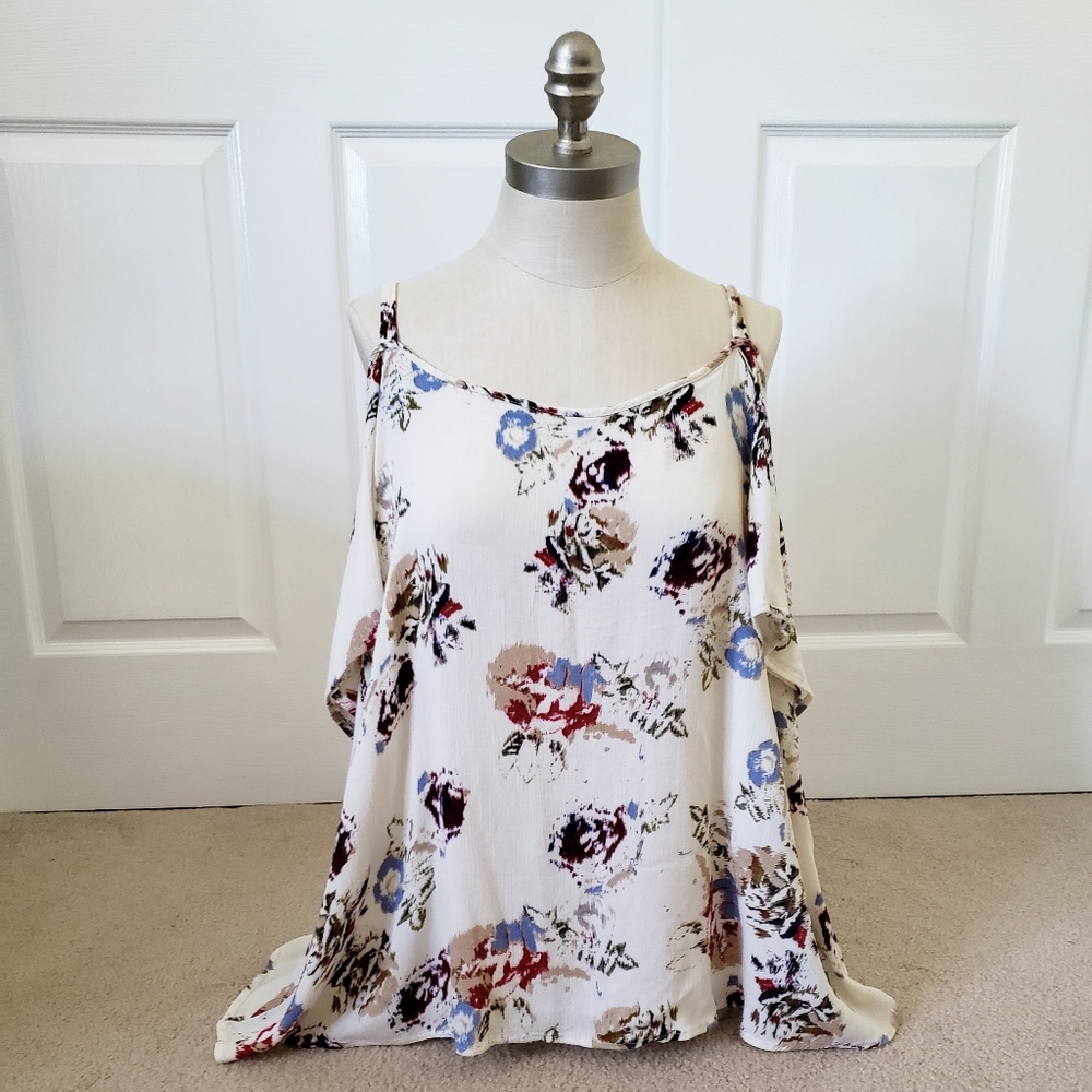 Floral Cold Shoulder Blouse